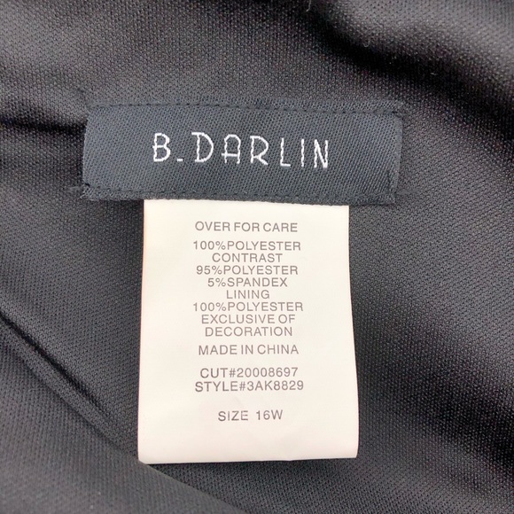 B. Darlin Black Floral Print Fit and Flare Dress - Picture 5 of 7